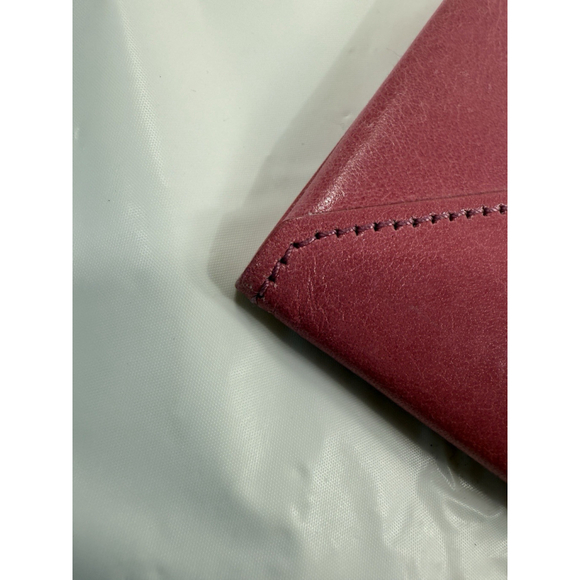 Abas Pink Leather Clutch Envelope Wallet Travel Barbie Pink - Picture 9 of 15